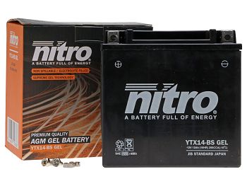 Battery - Nitro GEL 12V 12Ah YTX14-BS